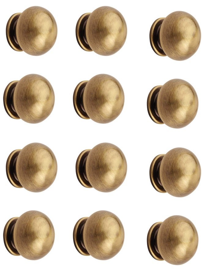 HOBKNOBS Antique Brass Ball Shaped (22 mm Dia) Cabinet Drawers/Wardrobe/Kitchen Door Pull Handle Knobs - Brownish Gold (12)... - Image 1
